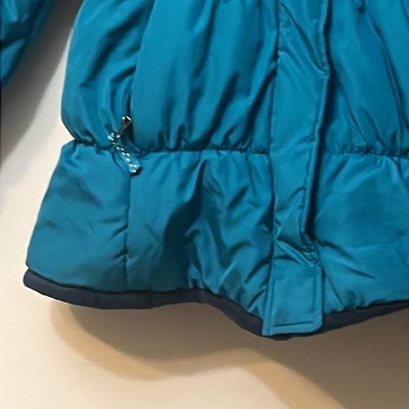 Lands End XL Juniors cozy dark turquoise jacket with hoddie inner soft fabric - Picture 4 of 15